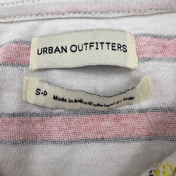 Urban Outfitters Cropped‎ Polo Shirt Striped Pink Yellow White Size Small NWT - Picture 3 of 8